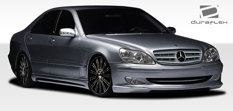 2000-2002 Mercedes S Class W220 Duraflex W-2 Body Kit (long wheelbase) - 4 Piece - Includes W-2 Front Bumper Cover (107719) W-2 Side Skirts Rocker Panels (107720) W-2 Rear Bumper Cover (107721)