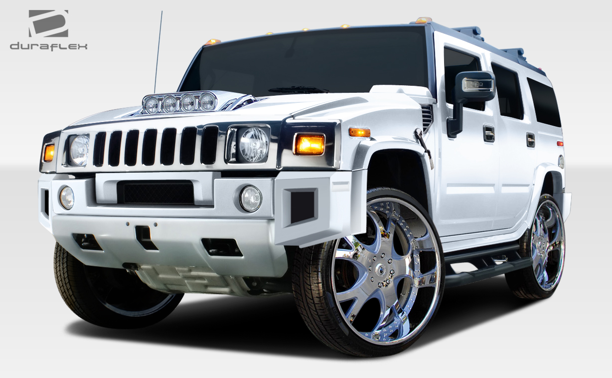 2003-2009 Hummer H2 Duraflex BR-N Body Kit - 9 Piece - Includes BR-N Front Add On Bumper Extensions (107745) BR-N Rear Add On Bumper Extensions (107746) BR-N Fenders (107747)