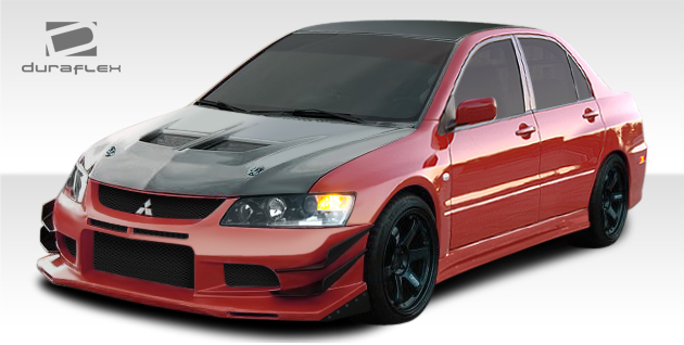 2006 Mitsubishi Evolution ALL - Fiberglass+ Body Kit Bodykit - Mitsubishi Lancer Evolution 8 9 Duraflex VT-X V2 Body Kit - 4 Piece - Includes VT-X V2