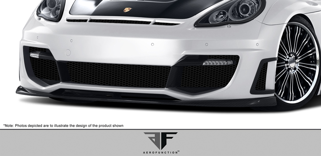 2010-2013 Porsche Panamera Carbon AF-1 Wide Body Front Bumper LED Cover ( CFP ) - 2 Piece (Overstock)