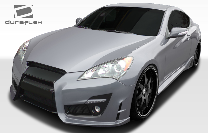2010-2012 Hyundai Genesis Coupe 2DR Duraflex TP-R Body Kit - 6 Piece - Includes TP-R Front Bumper Cover (107749) TP-R Side Skirts Rocker Panels (107750) TP-R Rear Lip Under Spoiler Air Dam Add On Bumper Extensions (107751)