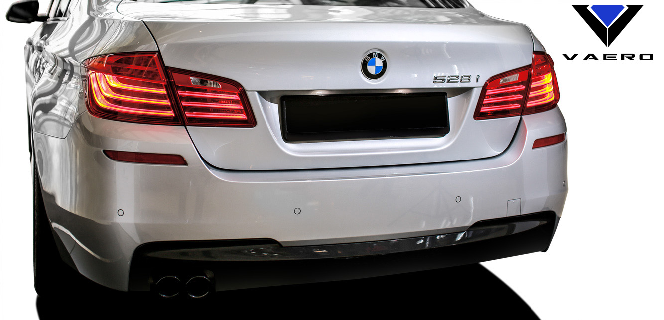 Polypropylene Rear Bumper Bodykit for 2011 BMW 5 Series 4DR - BMW 5 Series 528i F10 4DR Vaero M Sport Look Rear Bumper Cover ( with PDC ) - 2 Piece