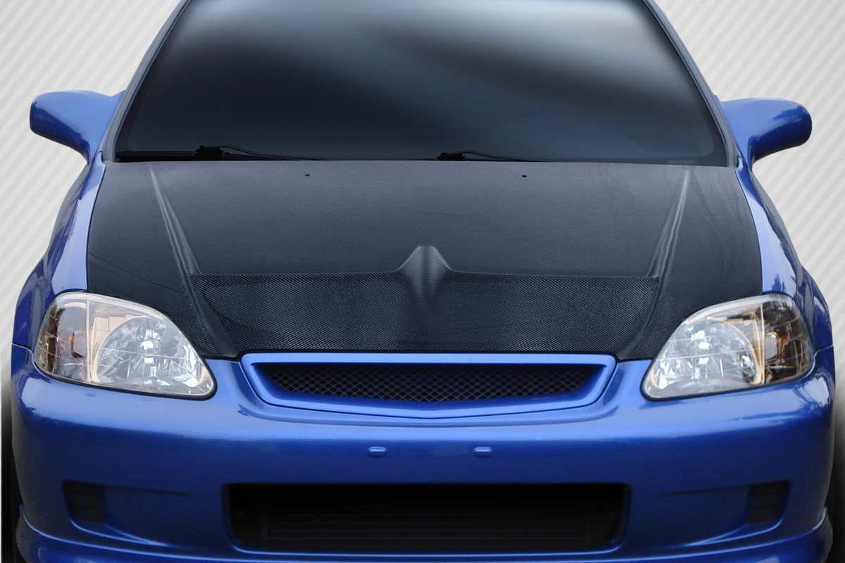 2000 Honda Civic Carbon Fiber Fibre Hood Body Kit Honda Civic