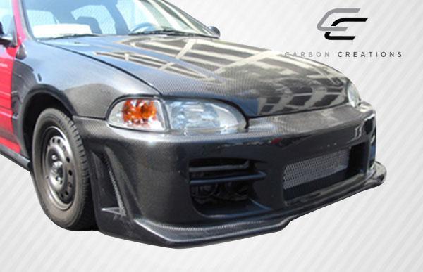 1992-1995 Honda Civic Carbon Creations OEM Look Carbon Fiber Hood - Image 5