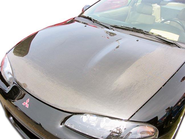 1995-1999 Mitsubishi Eclipse Carbon Creations OEM Look Carbon Fiber Hood - Image 1
