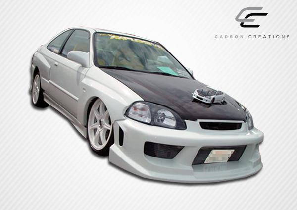 1996-1998 Honda Civic Carbon Creations OEM Look Carbon Fiber Hood - Image 3