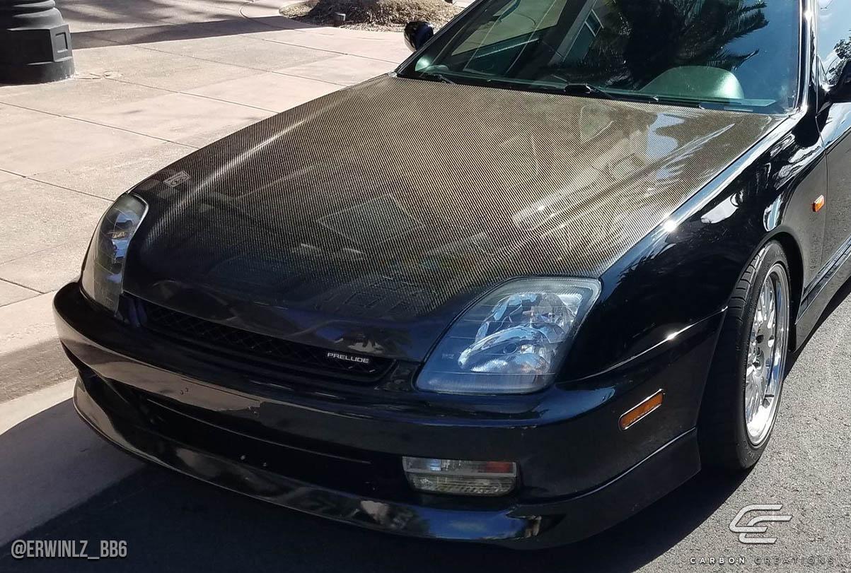 1997-2001 Honda Prelude Carbon Creations OEM Look Carbon Fiber Hood - Image 2
