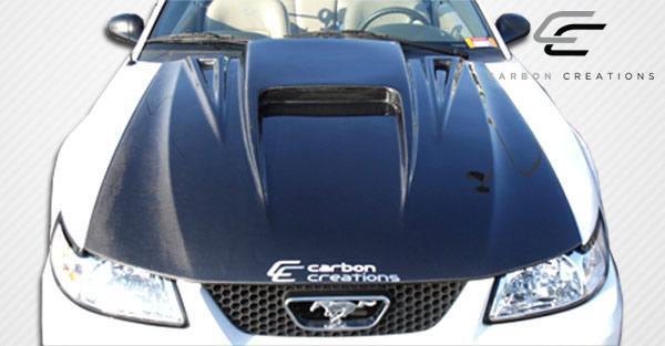 1999-2004 Ford Mustang Carbon Creations Spyder 3 Carbon Fiber Hood - Image 2
