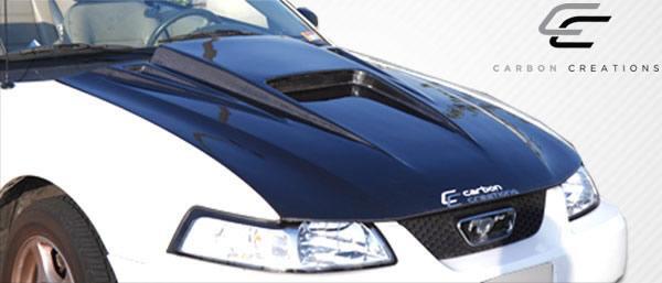 1999-2004 Ford Mustang Carbon Creations Spyder 3 Carbon Fiber Hood - Image 3