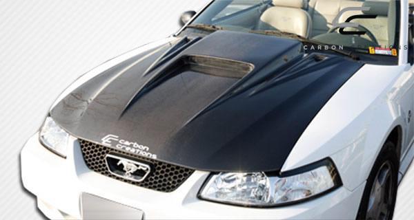 1999-2004 Ford Mustang Carbon Creations Spyder 3 Carbon Fiber Hood - Image 4