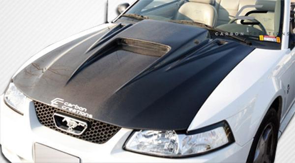 1999-2004 Ford Mustang Carbon Creations Spyder 3 Carbon Fiber Hood - Image 5
