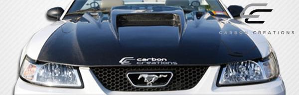 1999-2004 Ford Mustang Carbon Creations Spyder 3 Carbon Fiber Hood - Image 6
