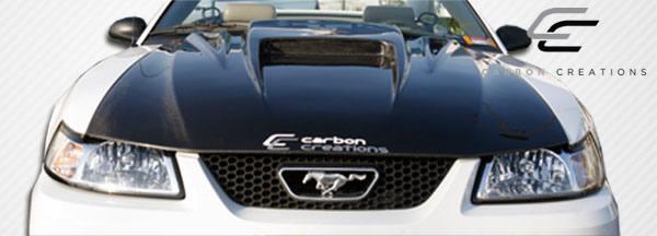 1999-2004 Ford Mustang Carbon Creations Spyder 3 Carbon Fiber Hood - Image 7