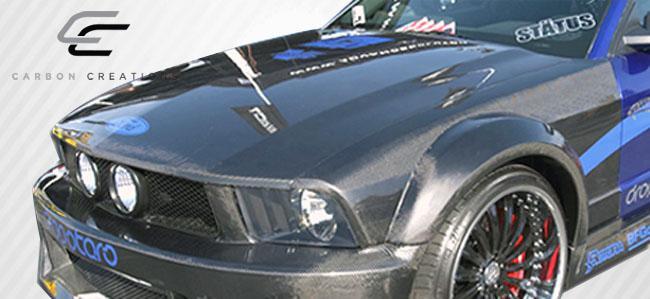 2005-2009 Ford Mustang Carbon Creations OEM Look Carbon Fiber Hood - Image 8