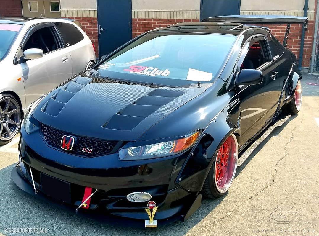 2006-2011 Honda Civic Carbon Creations Circuit Carbon Fiber Hood - Image 11