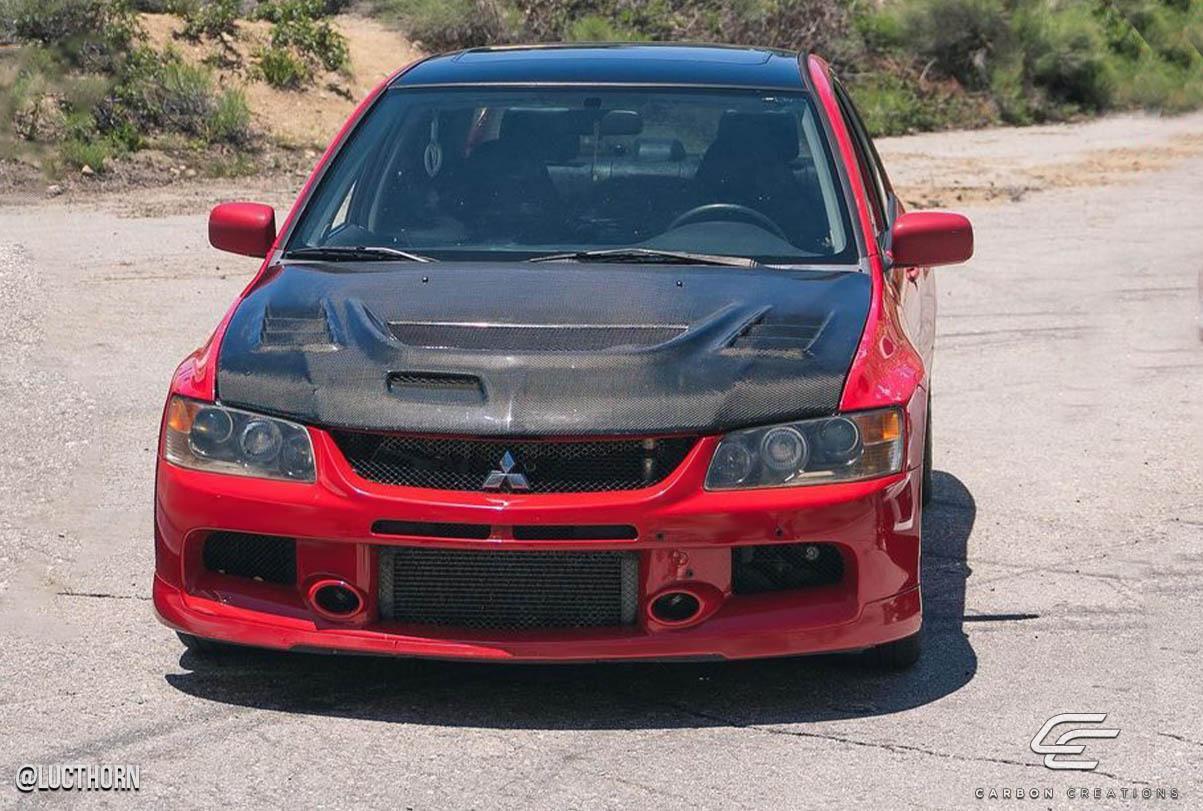 2003-2006 Mitsubishi Evolution Carbon Creations C-1 Carbon Fiber Hood - Image 6