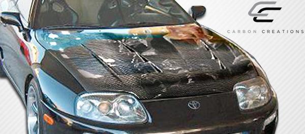 1993-1998 Toyota Supra Carbon Creations TS-1 Carbon Fiber Hood - Image 3