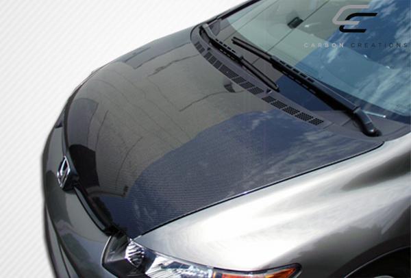 2006-2011 Honda Civic Carbon Creations OEM Look Carbon Fiber Hood - Image 3
