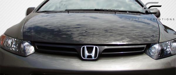 2006-2011 Honda Civic Carbon Creations OEM Look Carbon Fiber Hood - Image 4