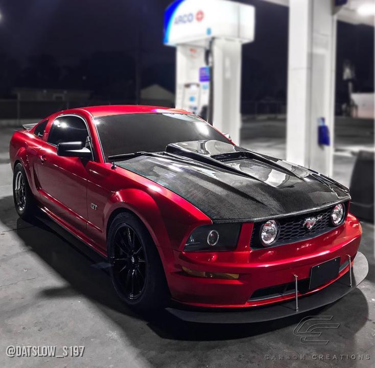 2005-2009 Ford Mustang Carbon Creations Spyder 3 Carbon Fiber Hood - Image 4