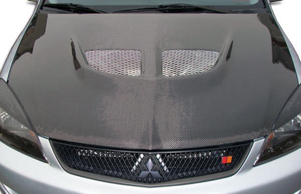 2004-2007 Mitsubishi Lancer Carbon Creations Evo Carbon Fiber Hood - Image 1