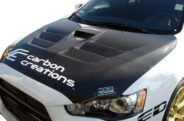 2008-2017 Mitsubishi Evolution Carbon Creations GT Concept Carbon Fiber Hood - Image 1