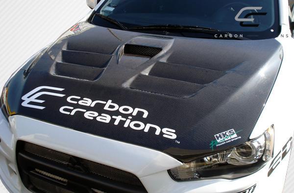 2008-2017 Mitsubishi Evolution Carbon Creations GT Concept Carbon Fiber Hood - Image 2
