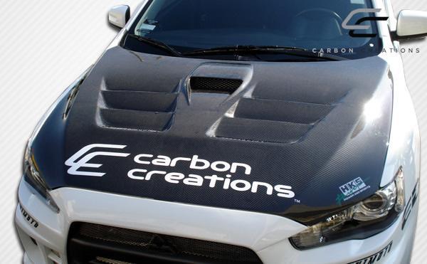 2008-2017 Mitsubishi Evolution Carbon Creations GT Concept Carbon Fiber Hood - Image 4