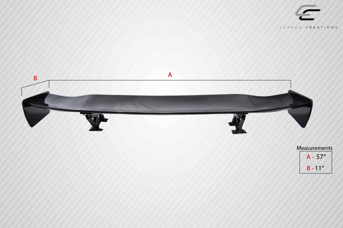 Universal Carbon Creations GT Concept 2 Wing Trunk Lid Spoiler - 3 Piece - Image 3