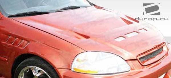 1996-1998 Honda Civic Duraflex Predator Hood - Image 3
