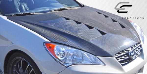 2010-2012 Hyundai Genesis Carbon Creations Circuit Carbon Fiber Hood - Image 4