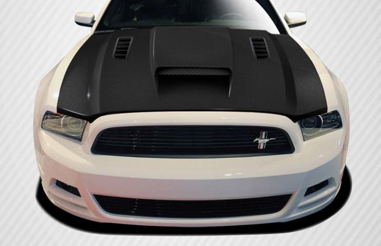 2013-2014 Ford Mustang Carbon Creations CVX Carbon Fiber Hood - Image 1