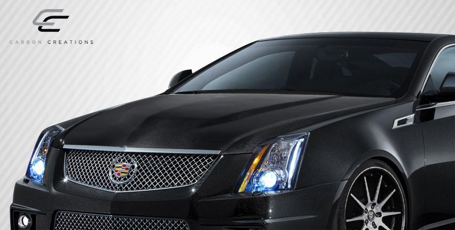 2009-2014 Cadillac CTS-V Carbon Creations OEM Look Carbon Fiber Hood - Image 3