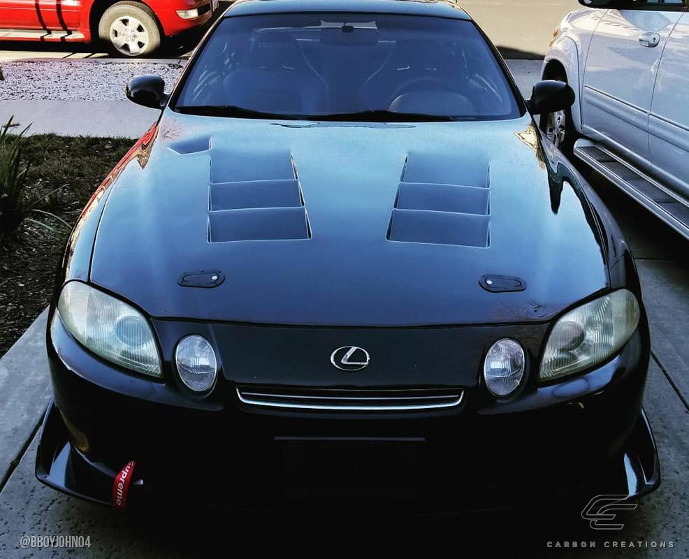 1992-2000 Lexus SC Carbon Creations TS-1 Carbon Fiber Hood - Image 3