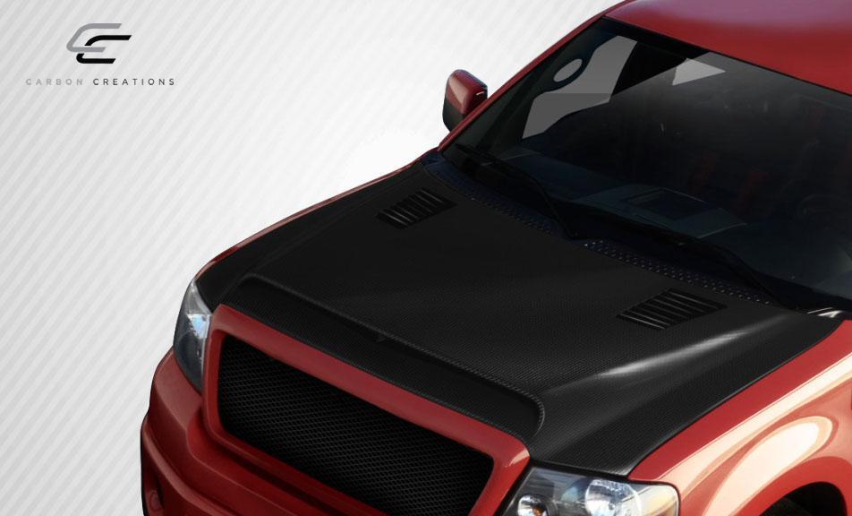 2004-2008 Ford F150 Carbon Creations Super Snake Carbon Fiber Hood - Image 2