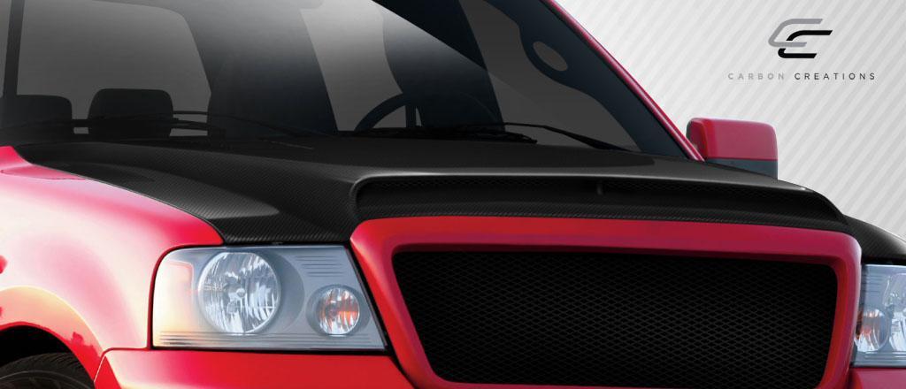 2004-2008 Ford F150 Carbon Creations Super Snake Carbon Fiber Hood - Image 3