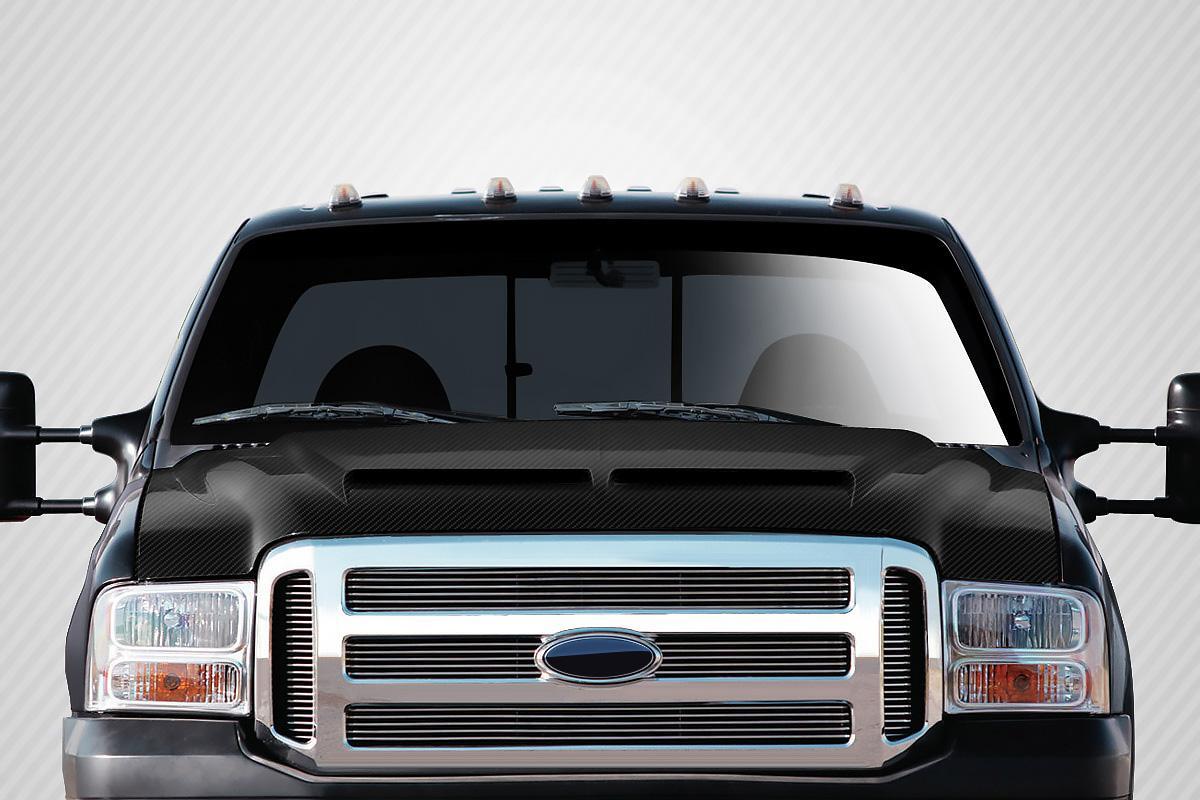 1999-2007 Ford Super Duty Carbon Creations CVX Carbon Fiber Hood - Image 1