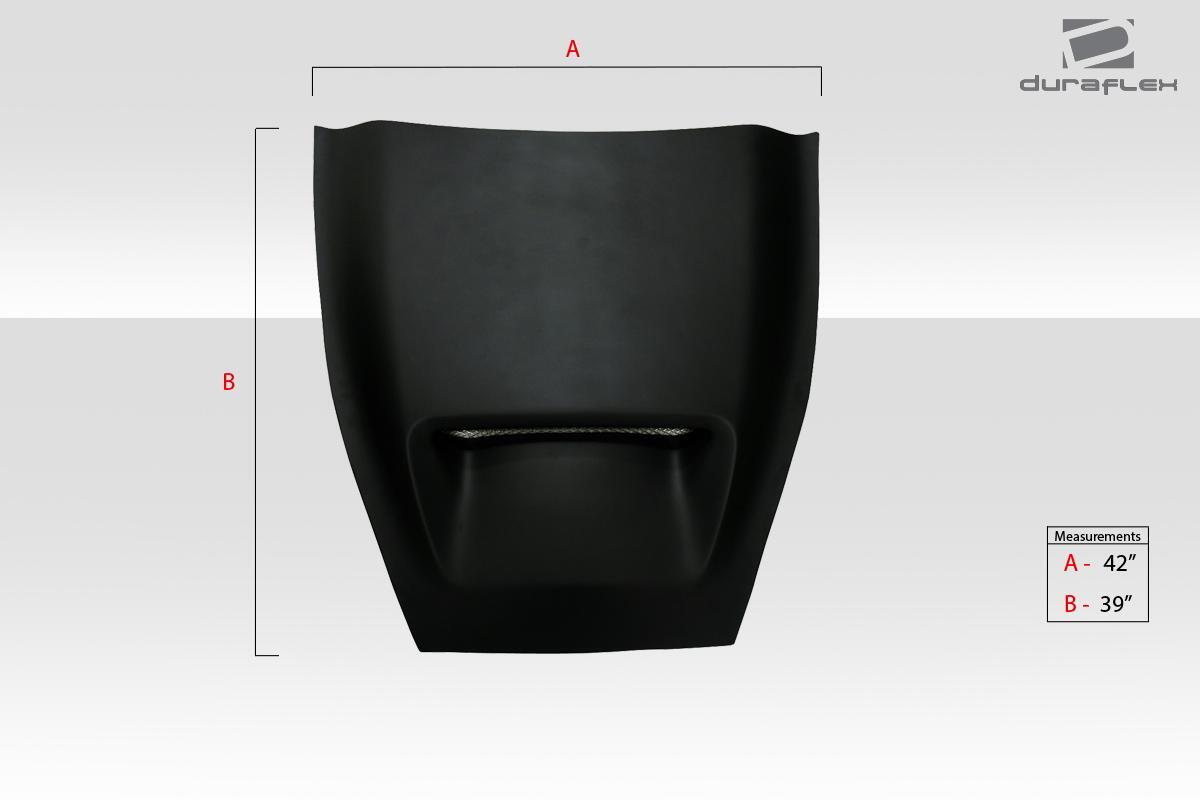 Universal Duraflex SRT Look Hood Cowl Scoop Vent - 1 Piece - Image 3