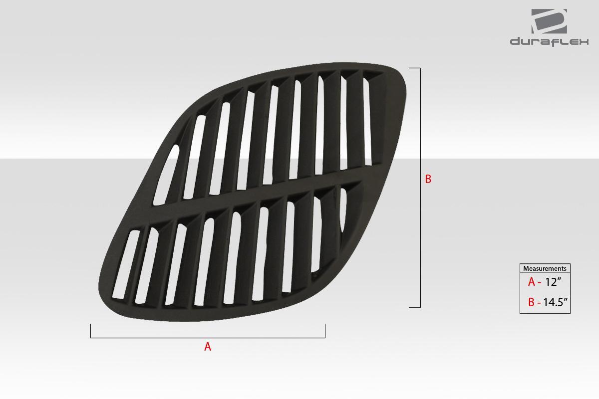 Universal Duraflex GTR Hood Vents Scoops Ducts - 2 Piece - Image 3