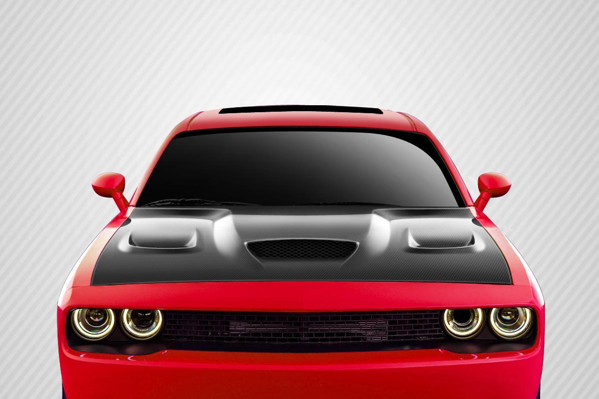 2008-2023 Dodge Challenger Carbon Creations Hellcat Carbon Fiber Hood - Image 1