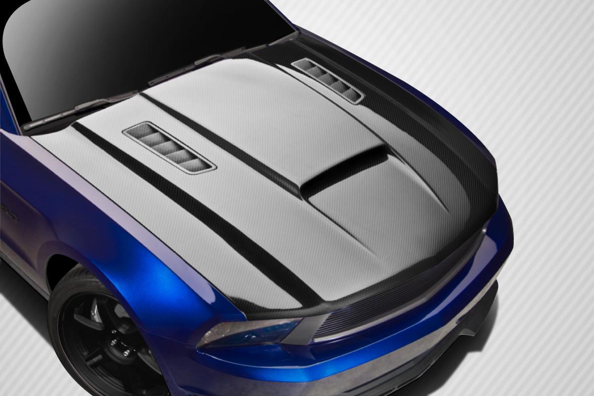2010-2012 Ford Mustang Carbon Creations CVX Carbon Fiber Hood - Image 1