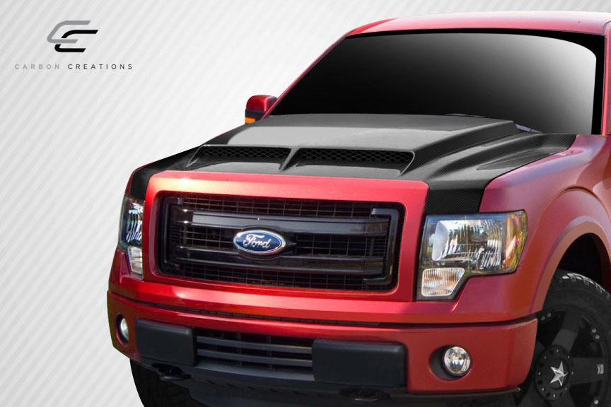 2009-2014 Ford F150 Carbon Creations GT500 Carbon Fiber Hood - Image 2