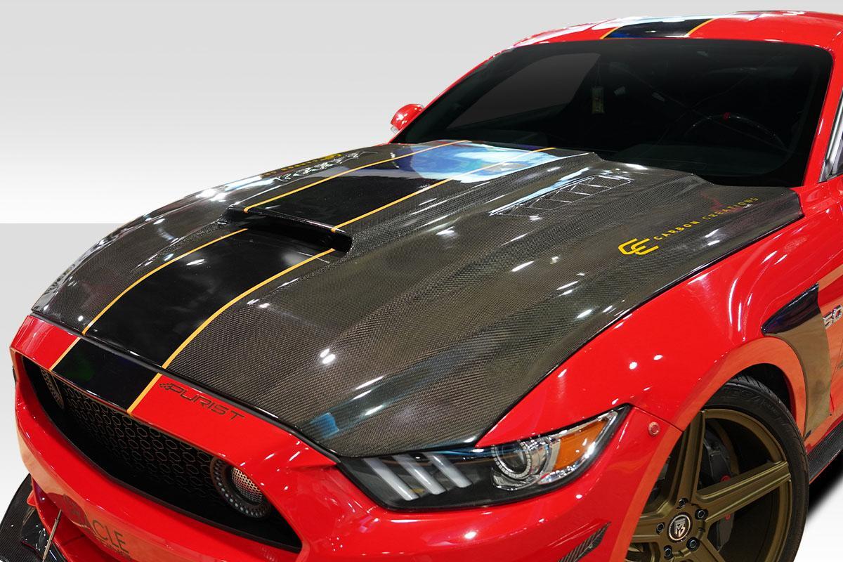 2015-2017 Ford Mustang Carbon Creations CVX Carbon Fiber Hood - Image 2