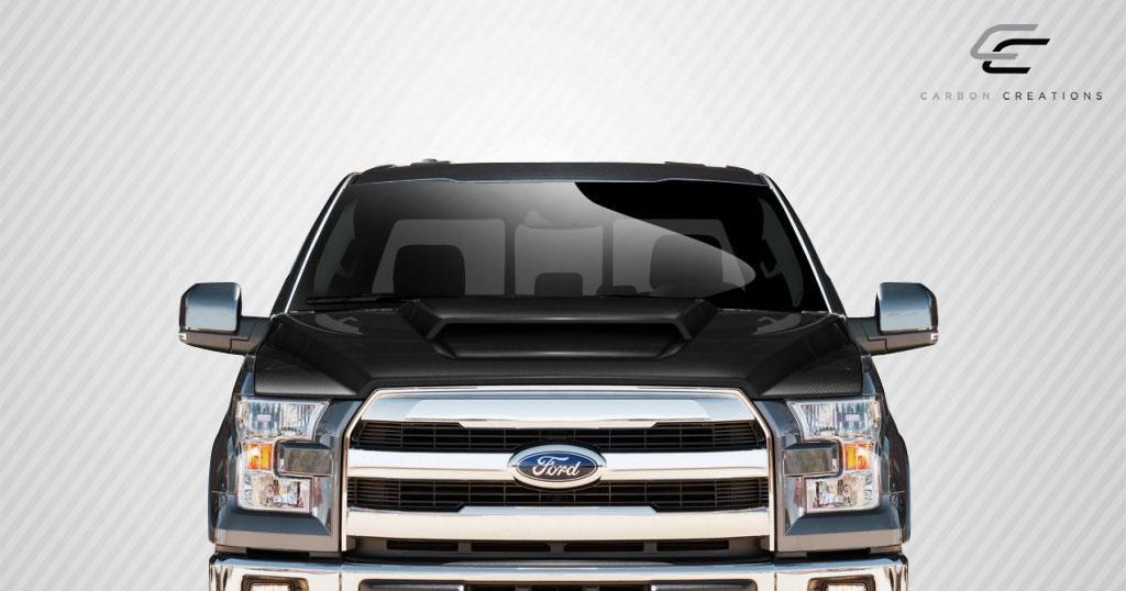 2015-2020 Ford F150 Carbon Creations Grid Carbon Fiber Hood - Image 2