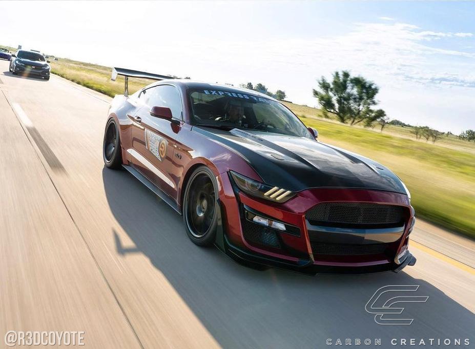 2015-2017 Ford Mustang Carbon Creations GT350 Carbon Fiber Hood - Image 3