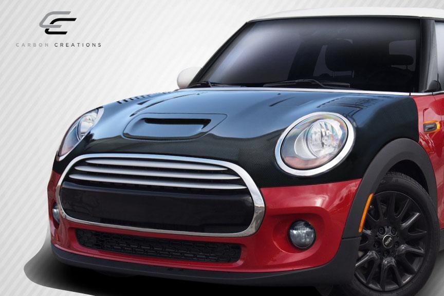 2014-2024 MINI Cooper Carbon Creations Racer Carbon Fiber Hood - Image 2