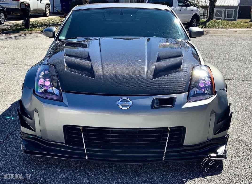 2003-2006 Nissan 350Z Carbon Creations AM-S Carbon Fiber Hood - Image 6