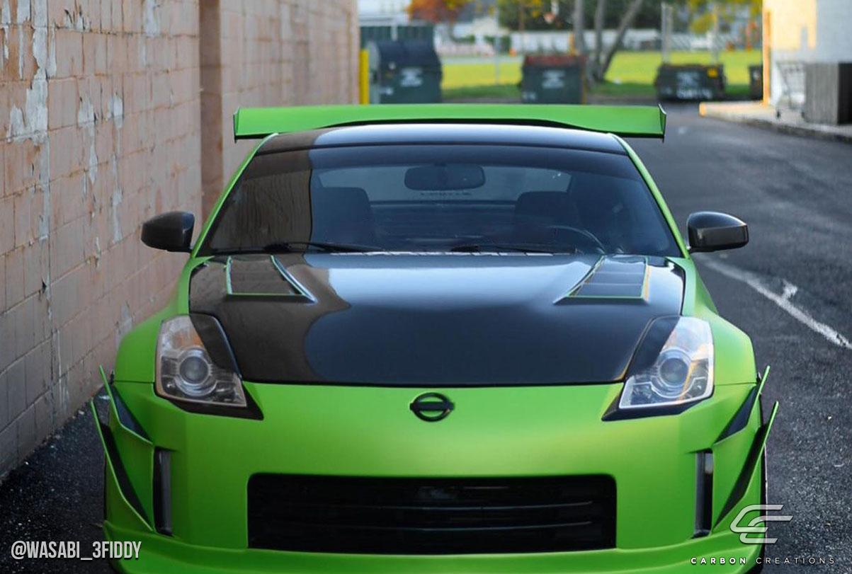 2003-2008 Nissan 350Z Carbon Creations TS-3 Carbon Fiber Hood - Image 2
