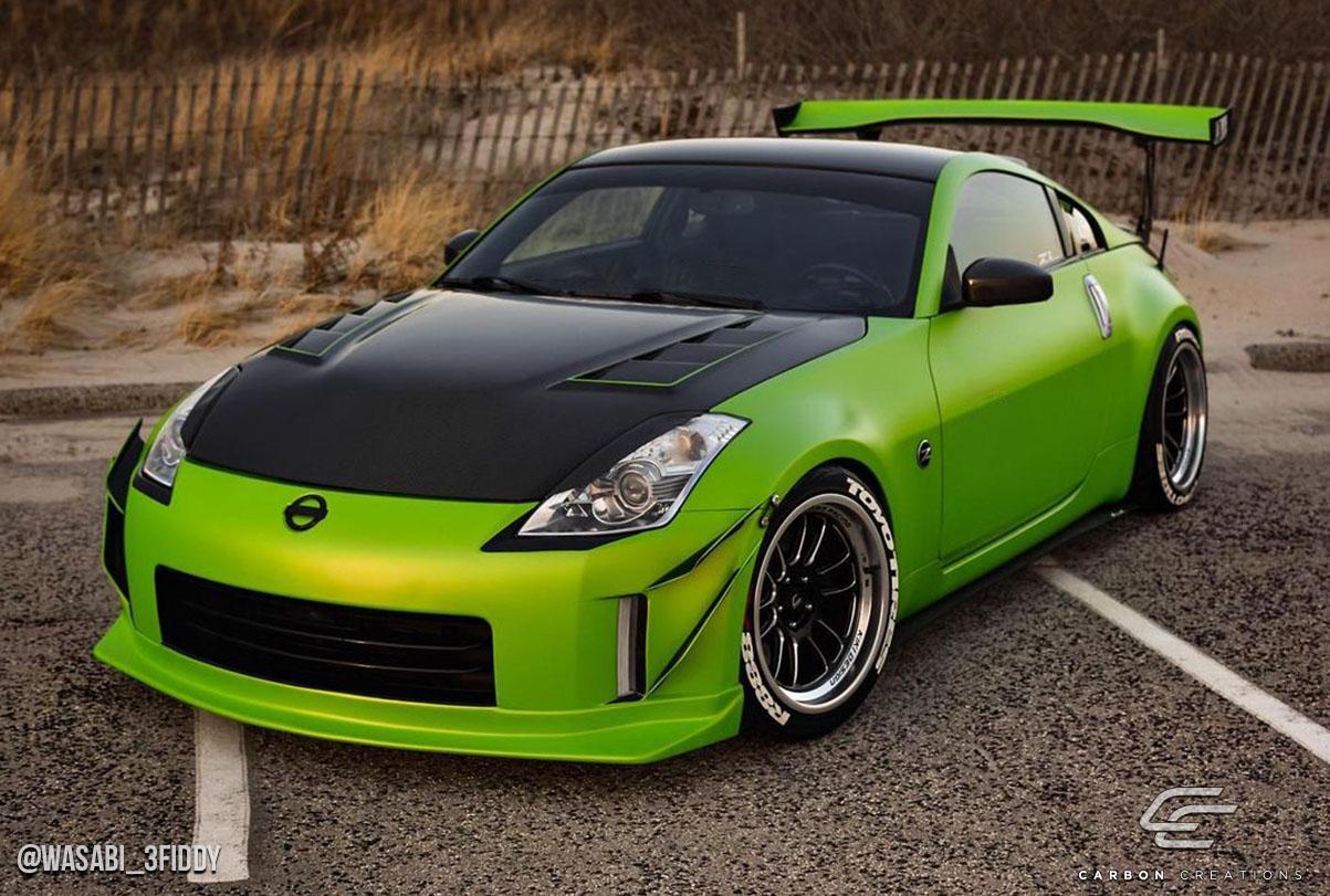 2003-2008 Nissan 350Z Carbon Creations TS-3 Carbon Fiber Hood - Image 4