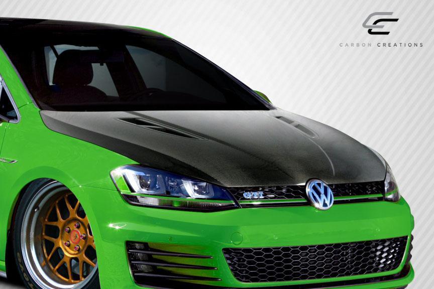 2015-2021 Volkswagen Golf Carbon Creations K Design Carbon Fiber Hood - Image 2